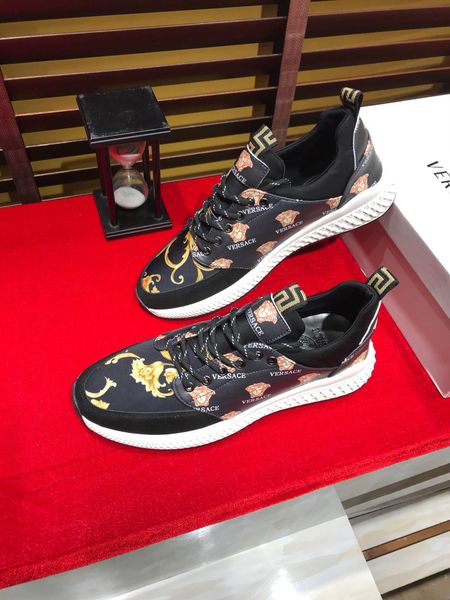 

2020g new products men's sneakers large size fashion wild lace-up sneakers low-breathable shoes comfortable, size: 38-45, Black