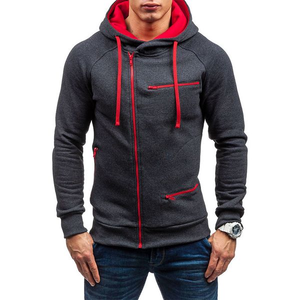 

men's sweatshirt autumn fashion casual solid hoodies men pullover hoodie streetwear hip hop harajuku zipper hoodie tracksuit cx200805, Black