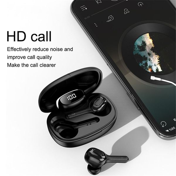 

ws t9s in ear bluetooth wireless earphone led power display noise reduction headphones stereo earbuds handssports headsets
