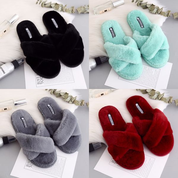 

spring summer 2020 beach sandals ladies banquet new women fur rubber high heel platform sandals outdoor leisure buckle slippers#332, Black