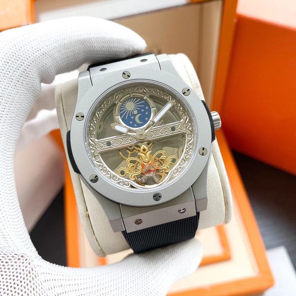 

men automatic watches 45mm dial 316l stainless steel wristwatches casual watches men's vintage watches waterproof wristwatches, Slivery;brown