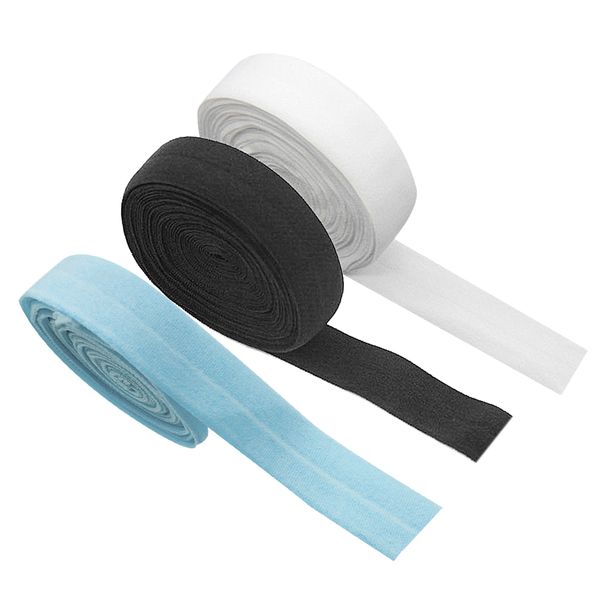 

3rolls 2cm elastic flat bias binding tape craft clothing sewing braided rope, Black