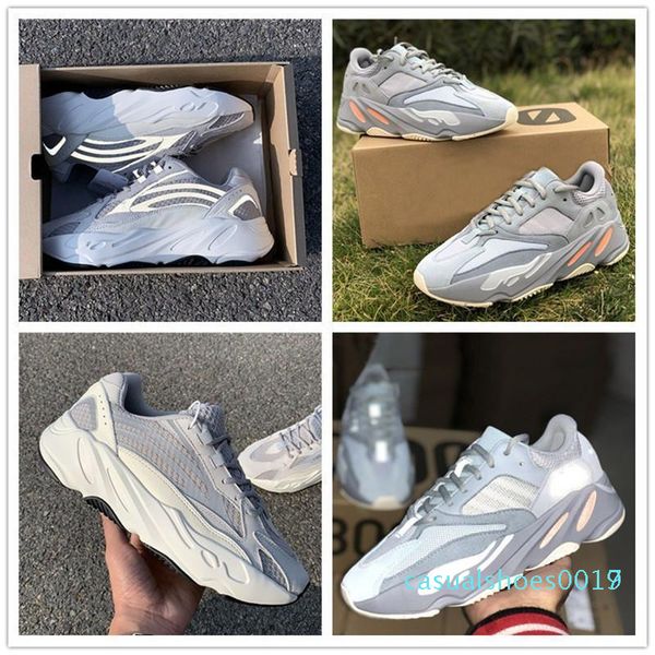 

700 v2 static inertia wave runner kanye west running new designer glow in the dark basf athletic sports shoes us 13 12 big size 36-48 c17, Black
