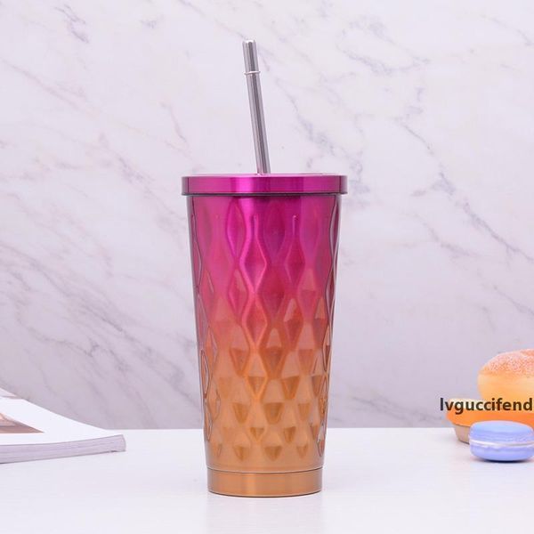

18oz stainless steel tumbler vacuum insulated wine glasses mug travel tumblers unique gift for woman with straw 4 colors