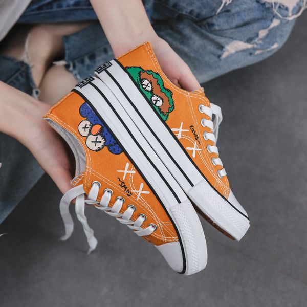 

spring autumn casual breathable hand drawing woman 2020 new style students sneakers comfortable canvas women walking shoes mx200801, Black