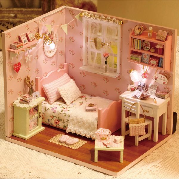 

decor diy wooden house miniatura craft with furniture home decoration accessories figurines miniature mini garden gift h mx200414