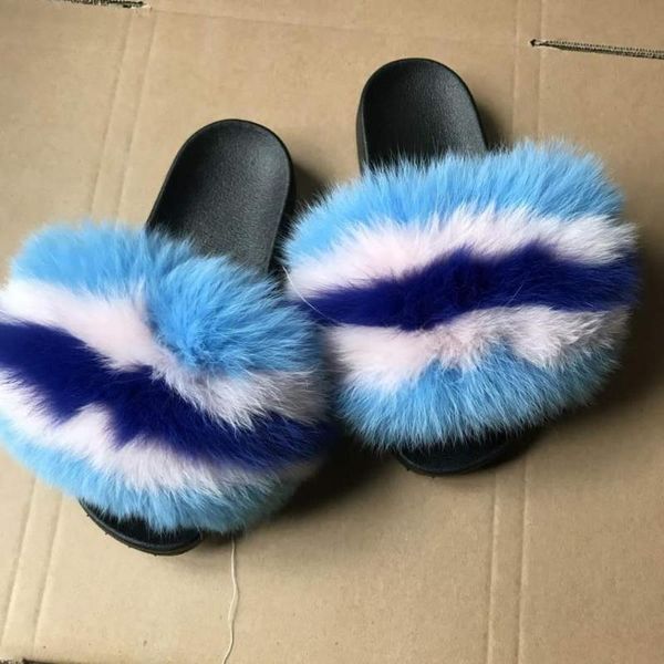 

factory price wholesale custom sandals spring indoor slipper fur slides real, Black