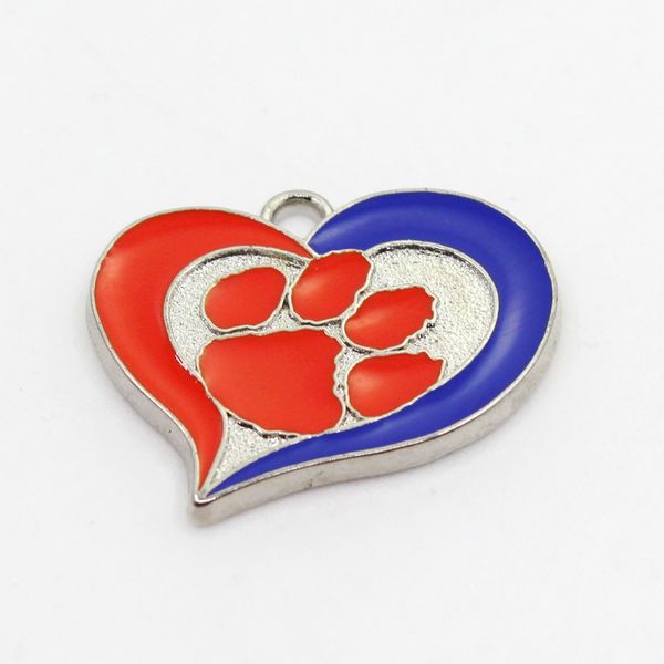 

ncaa team clemson tigers dangle charms sports diy bracelet necklace pendant jewelry hanging charms, Bronze;silver
