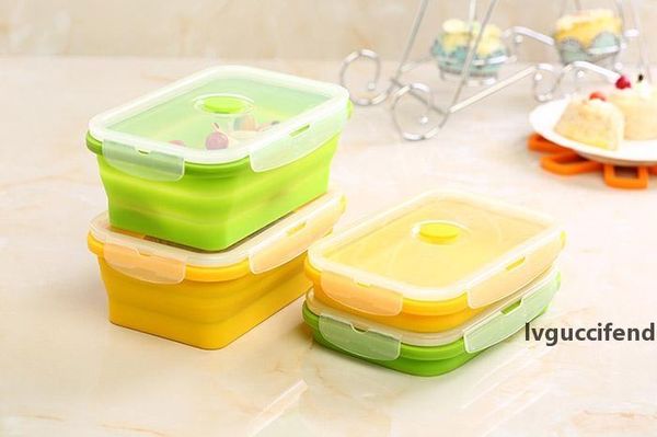 

new silicone collapsible portable lunch box bowl folding bento lunch box trip household food storage container lunch box 750ml