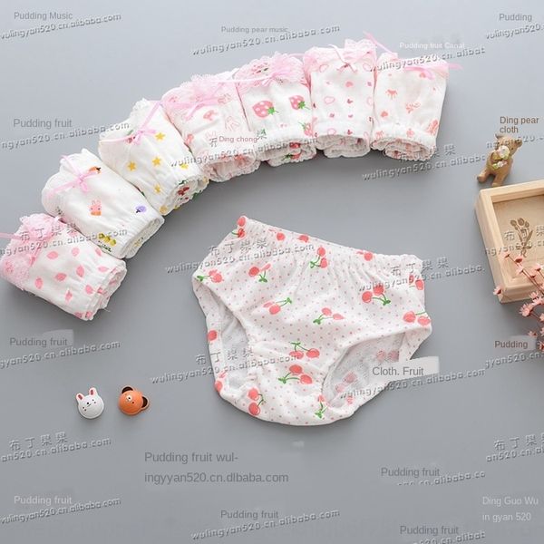 

children's bread underwear pure cotton girls' underwear lace baby bread pants baby shorts bowknot, Camo