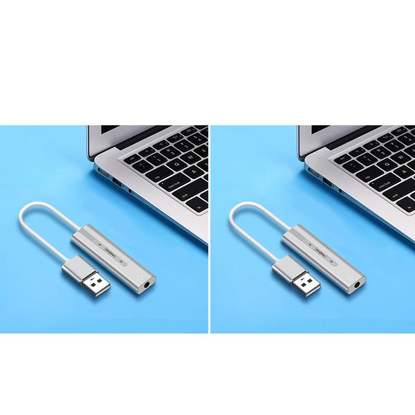 

2x usb sound card external converter usb audio adapter with 3.5mm for pc