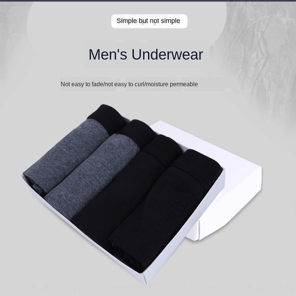 

quality combed cotton men's underwear solid color mid-waist 4/boxed breathable stretch underwear under underpants men's boxer pant, Black;white