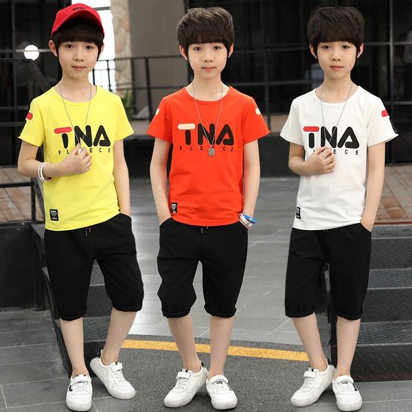 

boys' summer clothing 2019 new medium and large 11 sports 10 children's suit children's two-piece suit