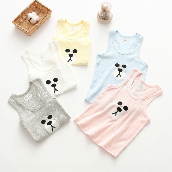 

2020 new thin breathable boys' and girls' summer cartoon cotton knitted printed children's vest vest jacquard jacquard, Blue