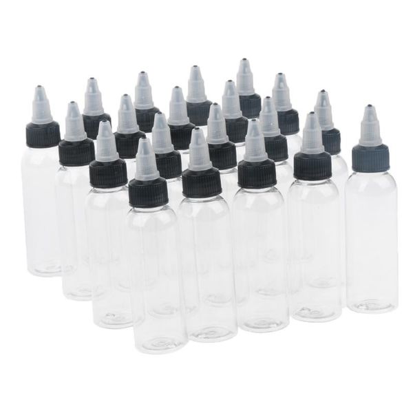 

40 pieces empty plastic squeeze bottle with twist cap tip applicator 60ml
