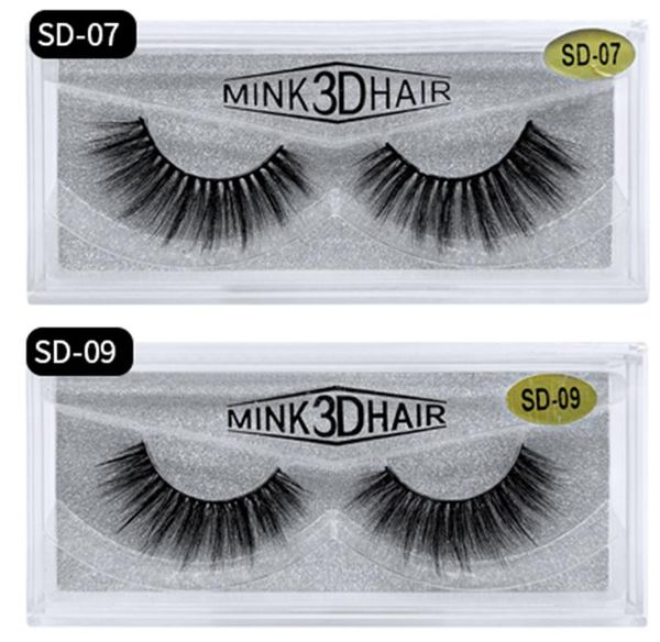 

SD series Manual Sharpening 15mm mink lashes 100% Real 3D Mink False Eyelashes Beauty Tools Color lash Soft Natural Eyelash box Natural