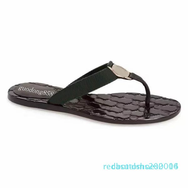 

mens and womens fashion black thong web sandals with black leather trim causal slippers beach flats rubber flip flops r06