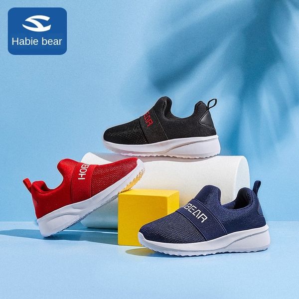 

habixiong 2020 осень новой спортивных детской спортивной обуви сетки случайных дышащие мужские и женской обувь корейских мод, Black