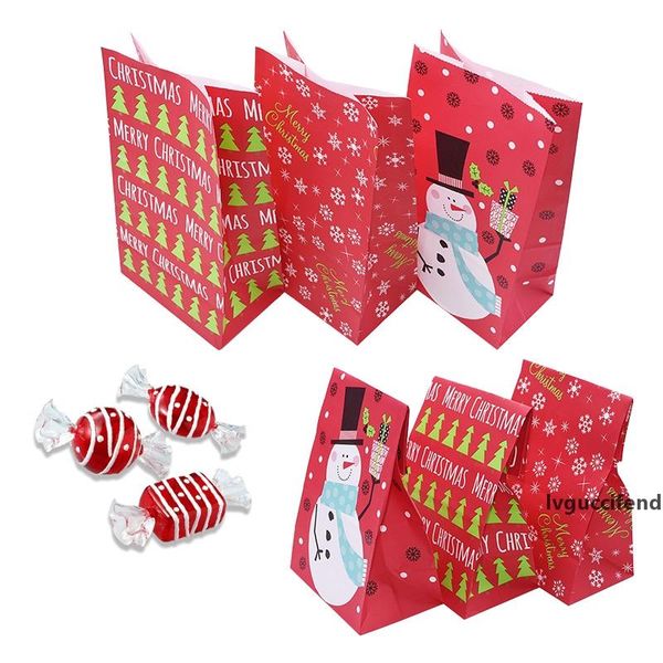 

christmas series kraft paper bags handmade popcorn candy gift bag for xmas supplies merry christmas paper boxes