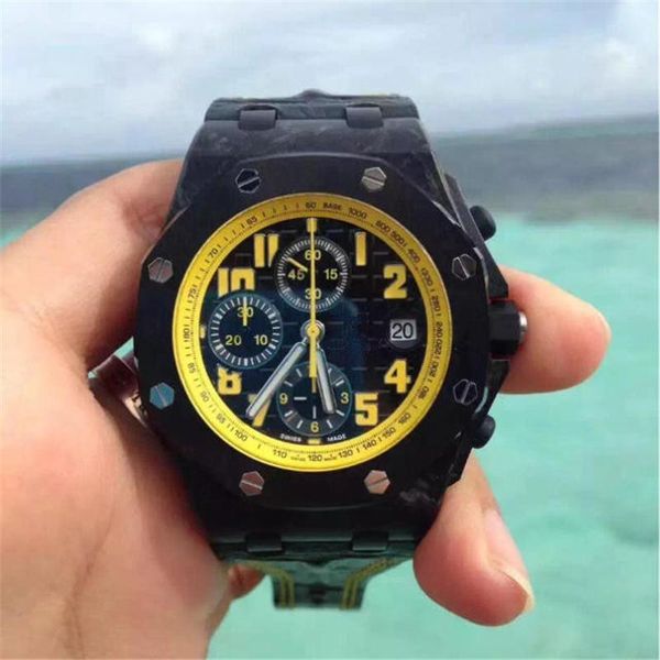 

jf 26176 montre de luxe 3126 mechanical timepiece movement fine steel case carbon fiber base ceramic ring hardcover glamour mens watch, Slivery;brown