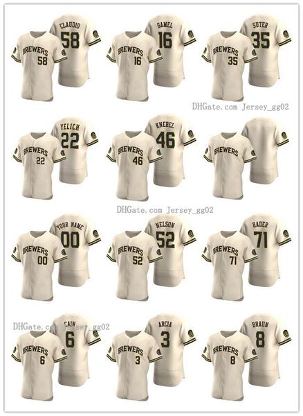 

milwaukee brewers men women youth 8 ryan braun 22 christian yelich 18 keston hiura authentic alternate baseball jersey, Black