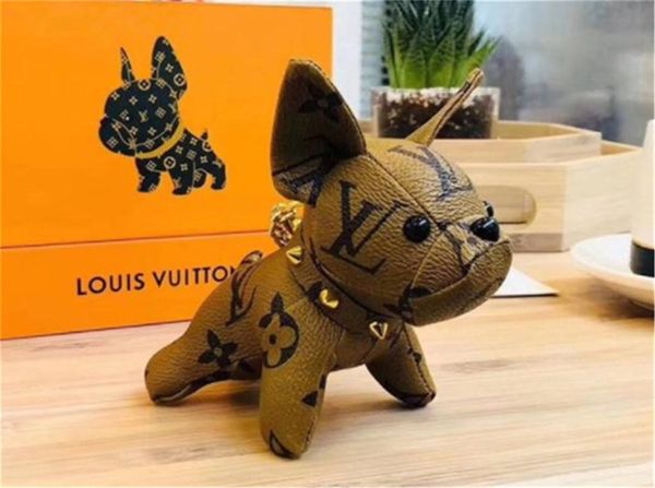 

luxury keychains designer key buckle purse pendant bags dogs design fashion doll chains key buckle 6 colors with box optional, Silver