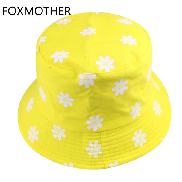 

foxmother new fashion summer yellow white daisy floral fisherman hats fishing caps women ladies, Blue;gray