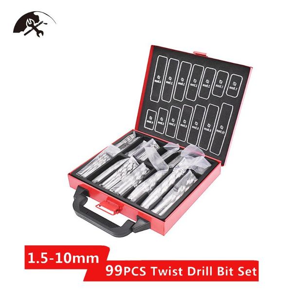 

99pc drill bit set titanium coated plastic wood metal drill bits for cast iron, copper, aluminum, plastic and wood etc