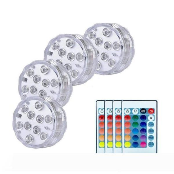 

SXI Underwater Submersible LED Lights,4 Pack Waterproof Wedding Tea Light Multi Color Remote Control Hot Tub,Pond