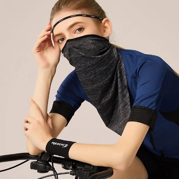 

ice silk sunscreen mask summer men and women riding magic headband multifunctional outdoor sports dustproof and windproof collar by dhl, Blue;gray