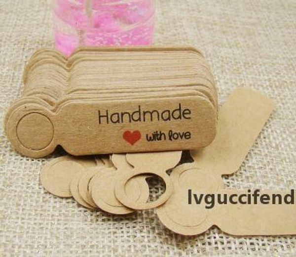 

kraft paper tags gift wrap hang tag price labels handmade with love thank you with love decoration tag 1000 pcs