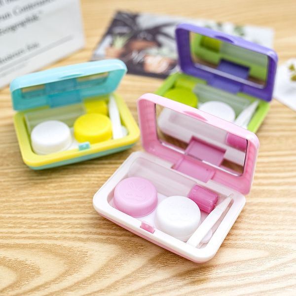 

new candy color ls luggage 833 case case luggage glasses lenses invisible glasses contact box contact lenses care box, Blue