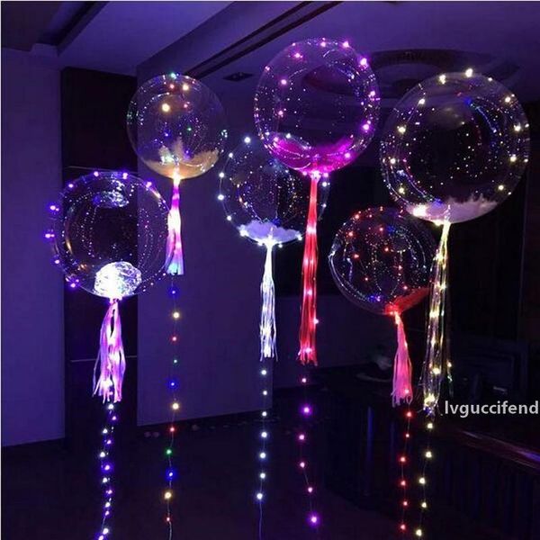 

reusable bubble airballoon with light string led transparent balloons 18 inch luminous air balloon durable b r