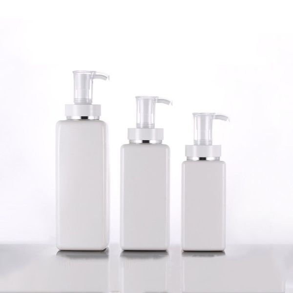 

white pet square lotion pump bottles alcohol gel disinfectant shampoo hand sanitizer bottle 100ml 200ml 300ml 500ml cosmetic sub-packing pla