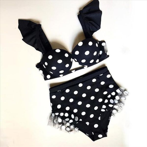 

ruffle bikinis 2020 brazilian bikini set tie a knot push up swimwear women swimsuit bathing suit summer mujer biquini, White;black