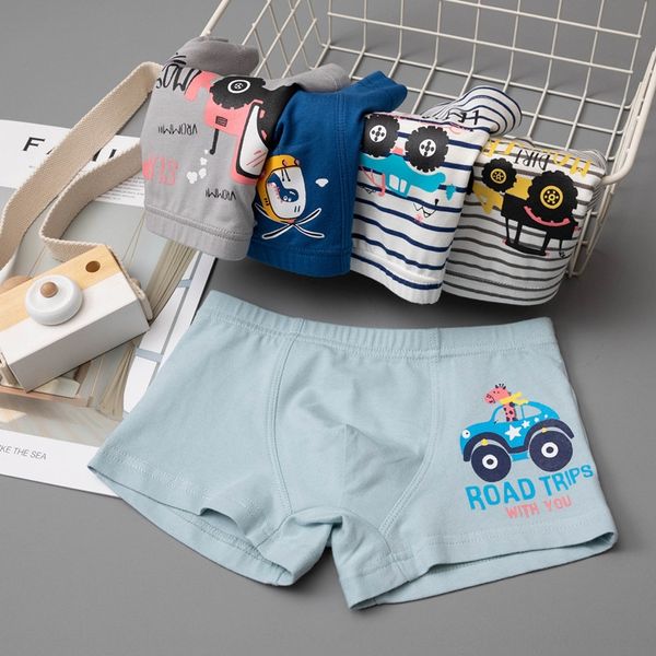 

q5tjt children's underwear boxer 2019 new four seasons underpants and underwear shorts medium and large boys five-piece boxed underpant, Camo