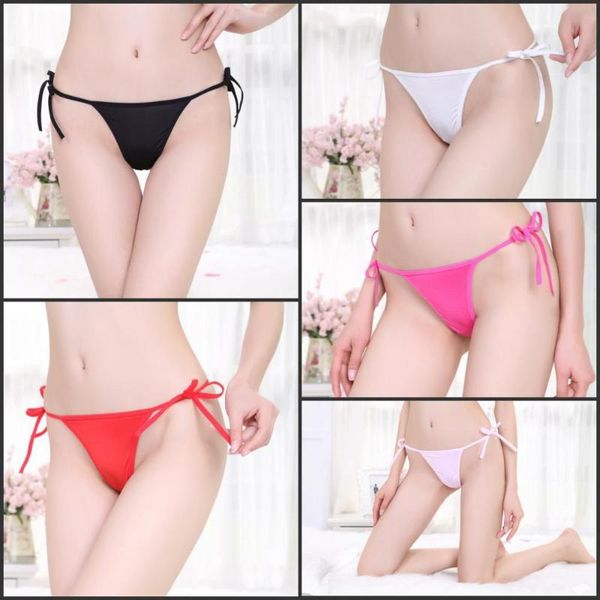 

women's panties style women underwear femme side band breathable soft lingerie briefs t-thong transparent seamless underpants, Black;pink