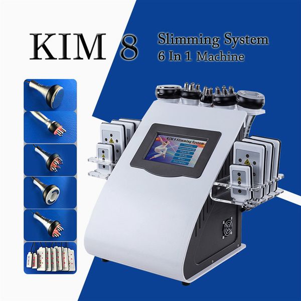 

high intensity 40k ultrasonic cavitation body sculpting slimming vacuum rf slimming machine vacuum rf skin 8 pads lllt lipo laser machine ce, Black