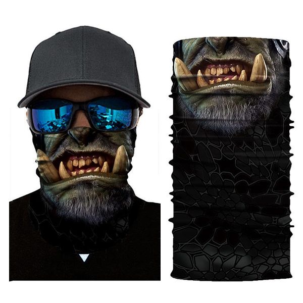 

outdoor magic scarf dust sandproof cycling mask multi-functional skull bike mask camouflage face towel cosplay scary mask zy20071702, Blue;black