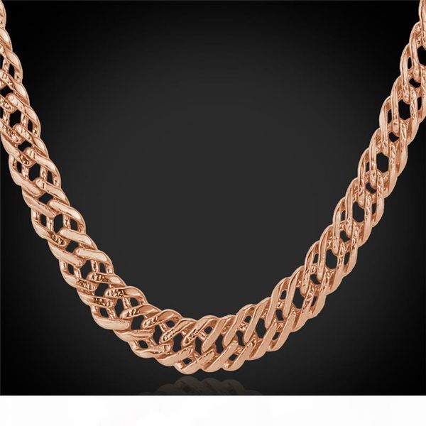 

classic gold chain 18k stamp женщины мужчины ювелирные изделия золото розовое золото платина покрыла моды цепи ожерелье, Silver