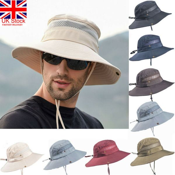 

новые пары открытого hat женщина лето quick dry fisherman вс hat мужчина joker складной climbing big wide brim шлемы ведро, Blue;gray