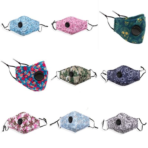 

in stock designer reusable washable cotton cloth fashion mouth face mask with breath valve and 2 filters inside fast ship#675, Black