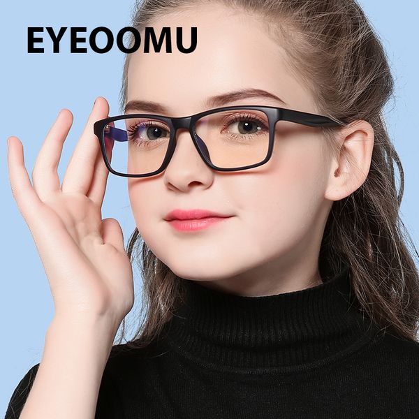 

eyeoomu kids optical eyeglasses anti blue light lens tr90 soft children fashion glasses boys girls protection myopia light frame, White;black