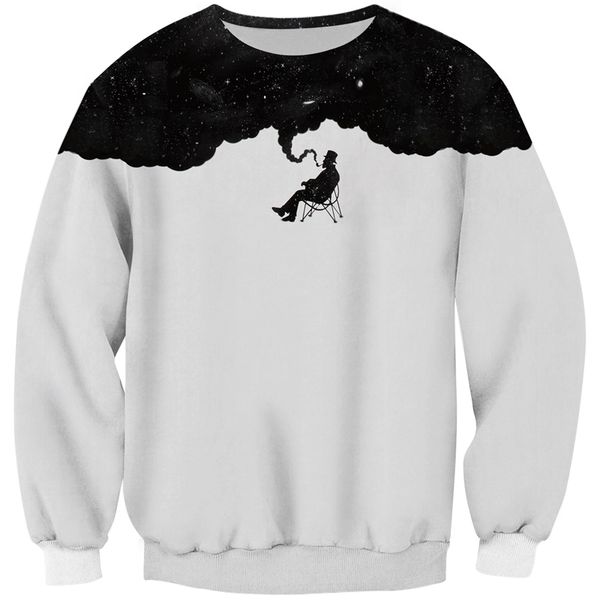 

men's hoodies & sweatshirts yffushi 3d men casual spring autumn pullovers harajuku fashion long sleeve o-neck polyester plus size 5l, Black