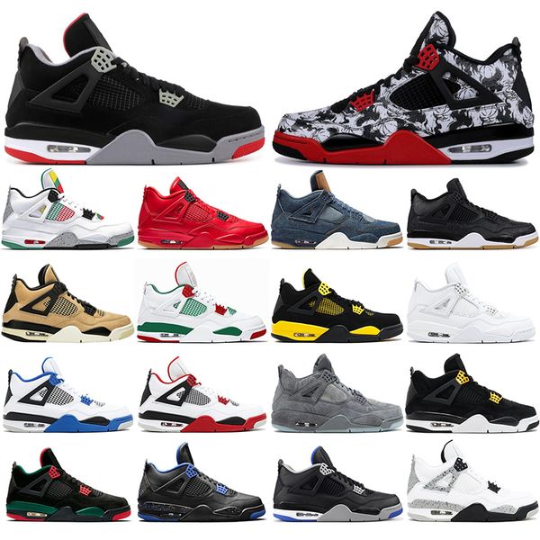 

with socks 2020 4 4s basketball shoes jumpman black cat rasta neon metallic purple red mens trainers sneakers sports eur 40-47