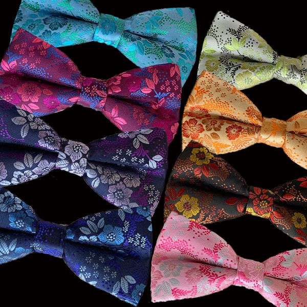 

luxury men's bow ties adjustable man bowties butterflies floral flower tuxedo party wedding butterfly accessory bows gift, Black;gray