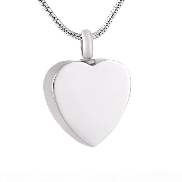 

ijd9851 plain blank free engravable мемориального сердце из нержавеющей стали держать больше ashes urn keepsake кремация ожерелья ювелирных, Silver