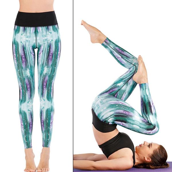 

мода женщины пестрый цвет высокой талии йога гетры tight scrunch butummy обучение спорт повседневный йога брюки спортивная, White;red