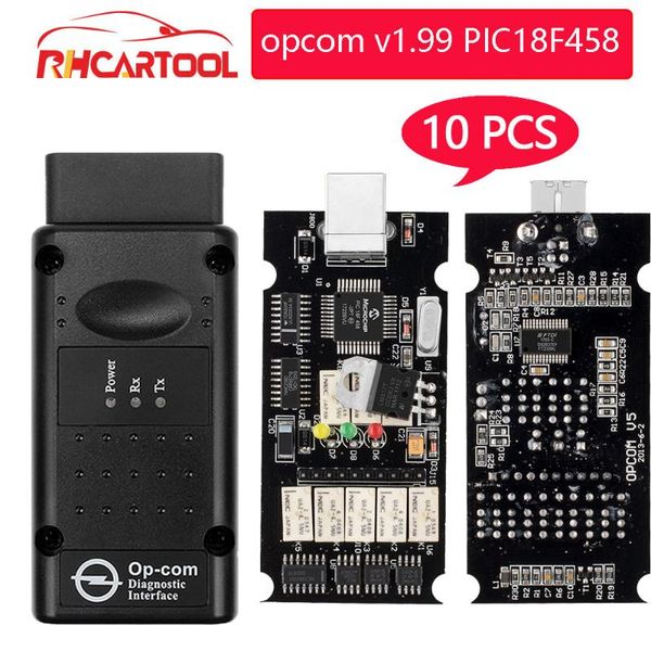 

5/10pcs opcom for v1.7/v1.99 with pic18f458 ftdi op-com obd2 diagnostic tool op com can bus interface obd scanner