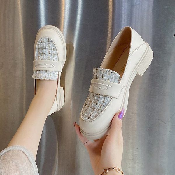 

туфли летние женские обувь женская британский стиль мокасины с мехом all-match 2020 женская мода oxfords круглый toe shallow, Black